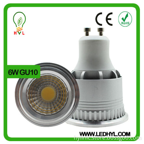 Dimmable warm white led spot light bean angle 60 6W gu10 led bulb